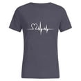 thumbnail image 6 of Adeawade Valentine'S Day T Shirts For Women Short Sleeve T Shirt Solid Color Heart Print Tops Round Neck Tee Casual Clothing Xl Grey, 6 of 6
