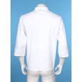 thumbnail image 5 of inhzoy Unisex Men's Chef Coat Kitchen Restaurant Work Uniform Cook Shirts Tops White Long Sleeve M, 5 of 9