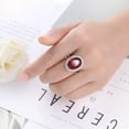 thumbnail image 2 of GKNET 925 Silver Ruby Ring Oval Red Zircon Crystal Rings Women Fashion Rings-7#, 2 of 6