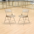 thumbnail image 3 of NPS 3200 Series 2" Cushion Vinyl Upholstered Folding Chair, Beige, 2 Pack, 3 of 8