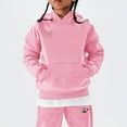 thumbnail image 5 of CPNG Girls 2 Piece Outfits Football Bow Print Long Sleeve Hoodie with Matching Jogger Pants Kids Loose Casual Sweatsuit Set, 5 of 5