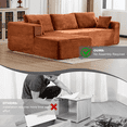 thumbnail image 4 of Resenkos Compression Sectional Couch with Chaise, L Shape Sleeper Sofa, Modular Deep Seat for Living Room, Corduroy - Brown, 4 of 14