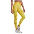 thumbnail image 1 of Gibobby Leggings de yoga para mujer Pantalones de fitness de cintura alta teñidos con para mujer Pantalones de yoga de levantamiento de cadera de me(Amarillo,M), 1 of 4