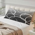thumbnail image 4 of Modern Black Grey Throw Pillow Covers, Abstract Geometric Lines Textured Soft Breathable Pillow Cases with Invisible Zipper for Sleeping, Long Body Pillowcases for Couch Bed Sofa Chair 20x60 Inches, 4 of 9