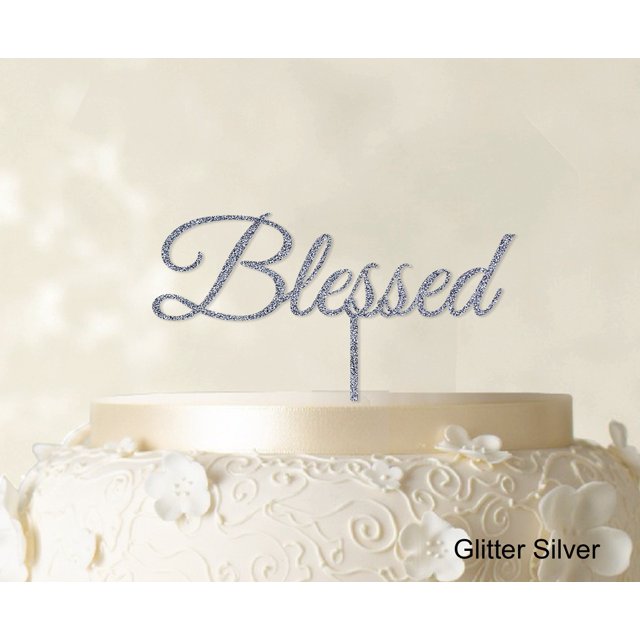 Monogram Cake Topper Personalized Glitter Silver Cake Topper Color Option Available 5-7 Inches Wide