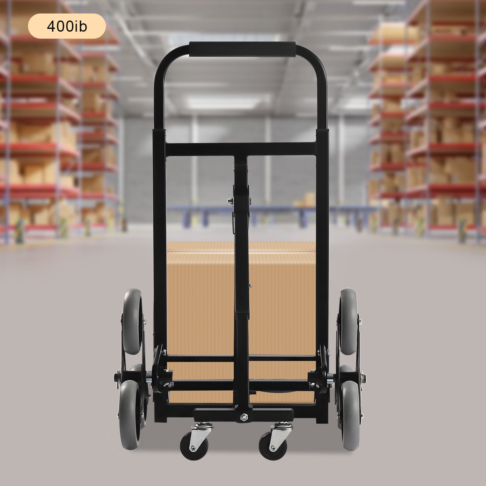 Durable Aluminum Foldable Hand Truck with Tri-Wheeled Design for Flat and Stair Transport, 551lbs Capacity, Portable & Adjustable