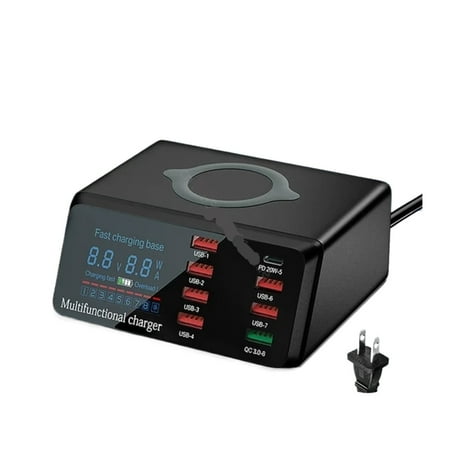 100W 8 Ports USB Charger Quick Charge 3.0 Adapter Wireless Charger Charging Station PD Fast Charger 100W 8 Ports USB Charger Quick Charge 3.0 Adapter Wireless Charger Charging Station PD Fast Charger