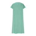 thumbnail image 5 of UVEASISHA Linen Casual Dresses for Women Flowy V Neck Short Sleeve Solid Maxi Dress 2025 Lightweight Comfy Beach Sundress Mint Green L, 5 of 6