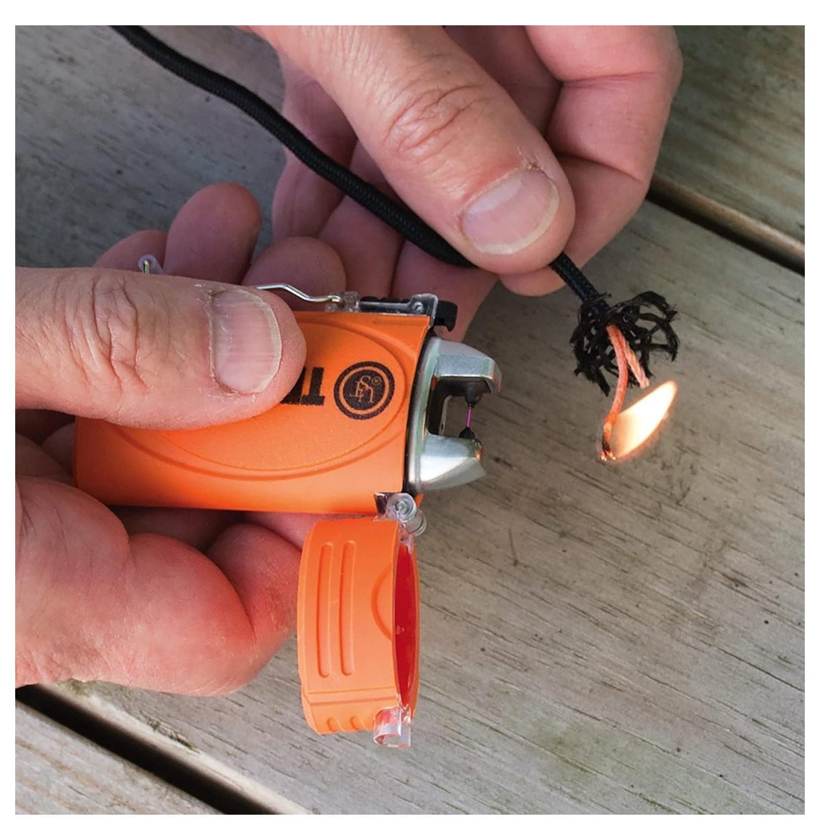 TekFire Fuel-Free Lighter - Electric Arc Flameless Lighter, USB Rechargeable, Windproof - Orange, Ideal for Camping, Backpacking & Hunting