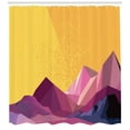 thumbnail image 3 of Mountain Shower Curtain, Countryside Landscape with Low Poly Effect Outdoors Adventure Themed Modern Art, Fabric Bathroom Set with Hooks, 69W X 84L Inches Extra Long, Multicolor, by Ambesonne, 3 of 3