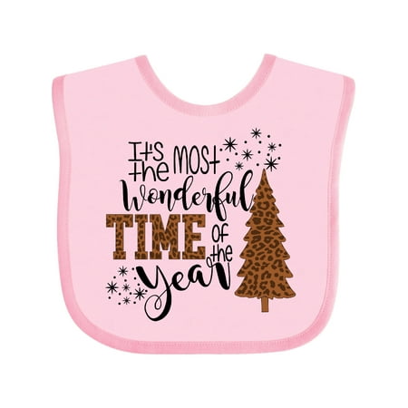 

Inktastic Christmas It s the Most Wonderful Time of the Year Cheetah Gift Baby Boy or Baby Girl Bib