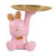 thumbnail image 5 of Figura de conejo, joyería, baratijas, bandeja para servir, decoración de resina, estatua, escultura Rosado, 5 of 9