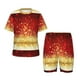 thumbnail image 1 of Fotbe Red Gold Glitter Pijama Estampada de 2 Piezas para Niños – Ropa de Dormir de Manga Corta Cómoda para Niños y Niñas, Camiseta y Shorts de Algodón-4X-Large, 1 of 6