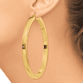 thumbnail image 3 of 14k 3mm Polished Square Hoop Earrings 14k Yellow Gold Earrings, 3 of 4