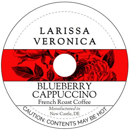 Larissa Veronica Blueberry Cappuccino French Roast Coffee (Single Serve K-Cup Pods)  (Blueberry Cappuccino  French Roast  Whole Coffee Beans  12 pods  1-Pack  Zin: 578183)