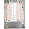 thumbnail image 5 of Vintage Easter Sheer Curtains 84 Inch Length 2 Panels Set Window Treatments, Colorful Floral Eggs Bunny Pink Plaid Rustic Rod Pocket Semi Curtains for Living Room/Bedroom/Kitchen Décor, 104"W x 84"L, 5 of 7