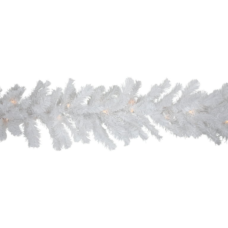 Northlight 9' x 8 Pre-Lit Snow White Artificial Christmas Garland - Clear Lights