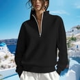 thumbnail image 2 of LIaqionyy Womens Quarter Zip Oversized Sweatshirts Fleece Trendy Long Sleeve Pullover Tops Fall Winter Outfits, 2 of 4