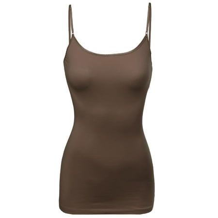 

FashionOutfit Women s Solid Scoop Neck Cami W Adjustable Strap