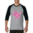 thumbnail image 1 of Artix - Mens Raglan Sleeve Baseball T-Shirts - Sea Turtle Hawaii, 1 of 5