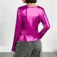 thumbnail image 5 of Metallic Tops for Women Long Sleeve Shimmer Disco Party T-Shirt Slim Going Out Club Sparkly Blouses Concert Outfit, 5 of 6