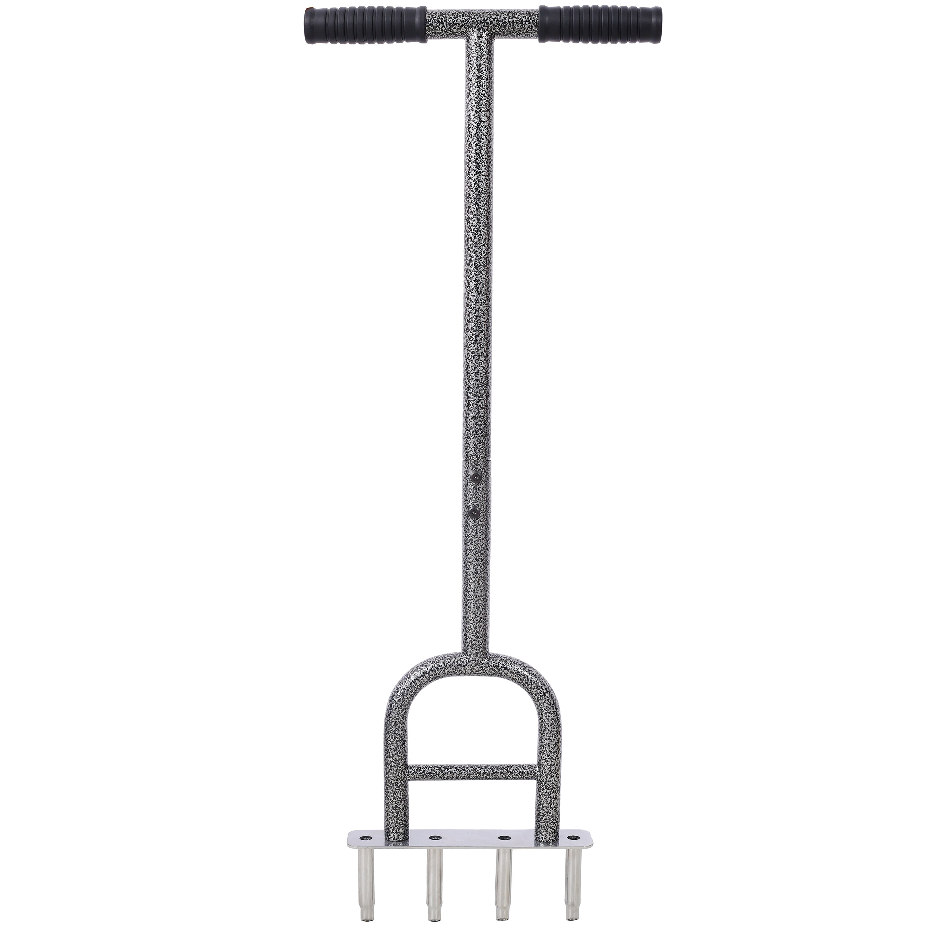 4-Tine Manual Lawn Aerator - Steel Core Plug Aerator Tool with Soft Grip & 12" Weeder
