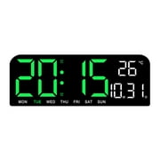 Soug 1x Digital Wall Clock Led Alarm Temperature Humidity Night Large Display New