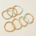 thumbnail image 3 of Surfer Heishi Clay Bead Bracelets for Women Bohemian Stackable Gold Beaded Stretch Bracelets Elastic Layering Friendship Bracelets Set Boho Jewelry, 3 of 6