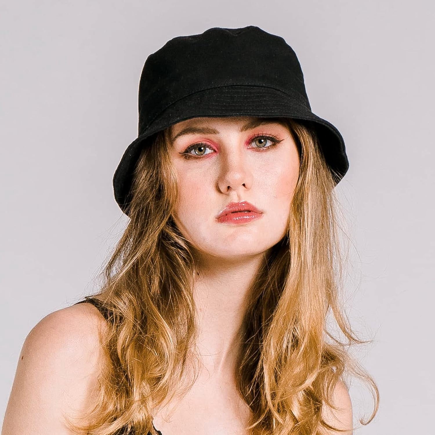 Lot De 2 Chapeaux Bucket Unisexes - Motif Tartan Réversible Noir/rouge, Coton, Taille 56-58 Cm - 2
