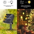 thumbnail image 4 of Guirnalda de luces solares de cristal para exteriores, 50 LED, 7 m, superbrillantes, con 8 modos de iluminación, impermeables, para jardín, árbol, patio, fiesta, Navidad (amarillo cálido), 4 of 6