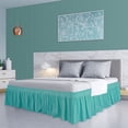 thumbnail image 7 of PiccoCasa 1Pcs Polyester Brushed Bed Skirt Elastic Dust Ruffles 16 Inch Drop Full Turquoise, 7 of 7