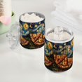 thumbnail image 2 of Yayeee 2 Pack Qtip Holder Bathroom Cotton Swab Canister with Lid Clear Dispenser Set, Starry Pizza, 2 of 6