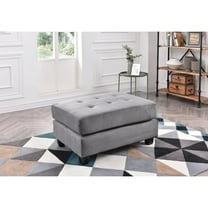 Glory Furniture Malone Microsuede Ottoman in Gray