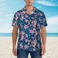 thumbnail image 4 of Balery Lilies Flowers Print Men's Hawaiian Shirts Short Sleeve Beach Shirt Relaxed Fit Vacation Button Down Shirts-, 4 of 9