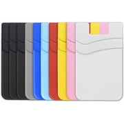 SHANSHUI Card Holder for Black of Phone, Silicone Adhesive Stick on Wallet Phone Pocket Seelve Compatible with iPhone