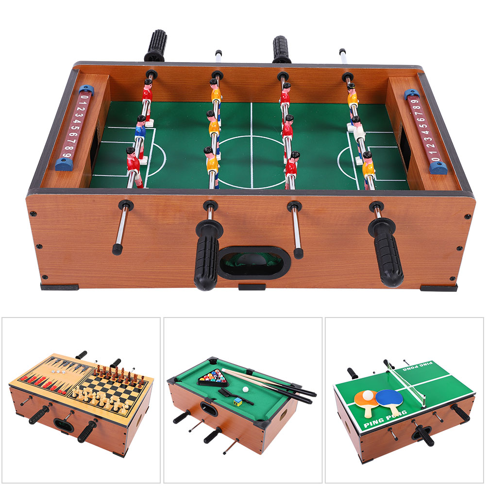LYUMO Wooden 5in1 Football Billiard Table Tennis Chess Checkers
