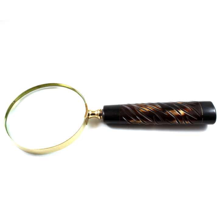Maritime Treasures Nautical Classic Brass Magnifier 4\" with Curvy Handle for New Year Back to School Father's Day Mother's Day Gifts