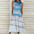 thumbnail image 2 of Leutsin Robe Longue Sans Manches pour Femmes Col Rond Imprimé avec Poche Grande Taille Robe Ample, 2 of 5