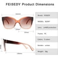 thumbnail image 6 of FEISEDY Retro Oversized Square Sunglasses Stylish Colorful Frame Chic Eyewear for Woman and Men B2597, 6 of 14