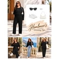 thumbnail image 7 of Homlouue Plus Size Lounge Sets for Women 2 Piece Ribbed Womens Pajama Sets Long Sleeve Top and Pants Outfits Soft Cozy Sleepwear, 7 of 7