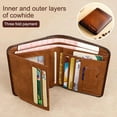 thumbnail image 4 of Men's Blocking Full Grain Leather ID Window Multi-Currency Wallet Bifold Z7W1, 4 of 9