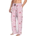 thumbnail image 2 of Uemuo Hand Drawn Strawberry Pattern Men's Wide Leg Palazzo Lounge Pants with Pockets Light Weight Loose Comfy Casual Pajama Pants-Medium, 2 of 9