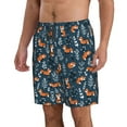 thumbnail image 2 of Kdxio cute fall fox Pattern Mens Casual Shorts - Drawstring Summer Beach Sports Shorts for Men, 2 of 5