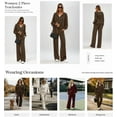 thumbnail image 5 of PRETTYGARDEN Women's 2 Piece Fall Lounge Sets Zip Up Hoodie Wide Leg Pants Tracksuit Matching Travel Outfits Clothes, 5 of 8