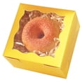 thumbnail image 1 of Caja de panadería dorada con ventana, 30 paquetes de cajas de macarón pequeñas cajas de pastelería para fiestas mini cajas de galletas, 1 of 4
