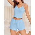 thumbnail image 3 of Ekouaer Cami Pajama Sets Y2K 2 Piece Lace Crop Top and Shorts Sexy Pjs Summer Lingerie Sleepwear Nightwear for Women, 3 of 6