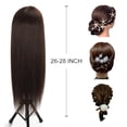 thumbnail image 4 of 26”-28”Mannequin Head 80% Real Hair Manikin Head Cosmetology Doll Head for Styling Mannequin Head Human Hair (#4 Dark Brown), 4 of 8