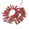 thumbnail image 2 of 1Strand Natural Red Jasper Beads Strands Top Drilled Beads Rectangle 20~65x7~15x6~10mm Hole: 2mm about 30~40pcs/strand 15.75 inch(40cm), 2 of 2