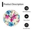 thumbnail image 4 of 12 Inch Wall Clock Battery Operated Silent Clock Decorative for Office, Kitchen, Outdoor, Living Room，Flower Beautiful and Blue Floral Bouquets Delicate, 4 of 4