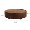 thumbnail image 2 of ENSHUI Modern Mid Century Walnut Coffee Table with Storage Drawers, 31.5" Round, Non-Slip Feet, Fully Assembled, 2 of 11